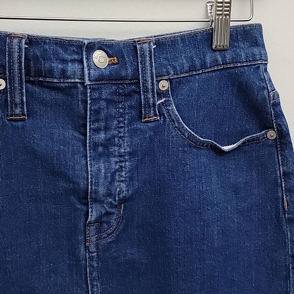 Madewell Stretch Denim Straight Mini Skirt Step-Hem Edition 26 - Picture 6 of 16